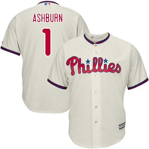 Phillies #1 Richie Ashburn Cream Cool Base Stitched Youth MLB Jersey